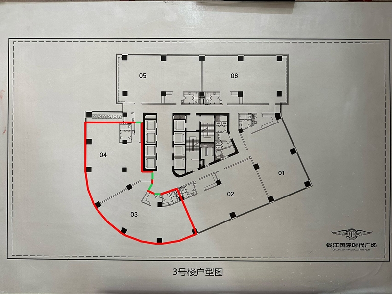 钱江国际时代广场出租-516.52m²-精装修