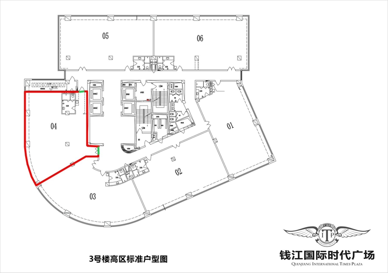 钱江国际时代广场出租-273.73m²-精装修