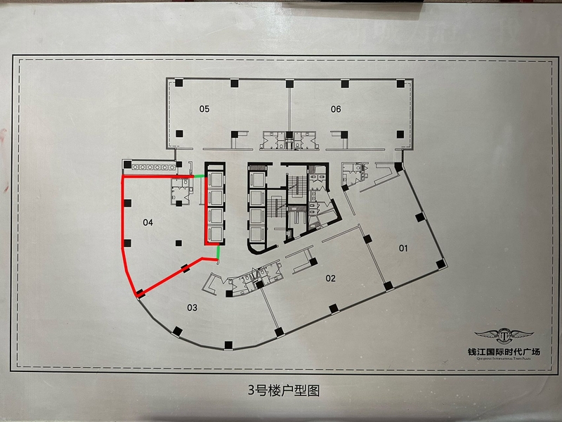 钱江国际时代广场出租-264.54m²-标准交付